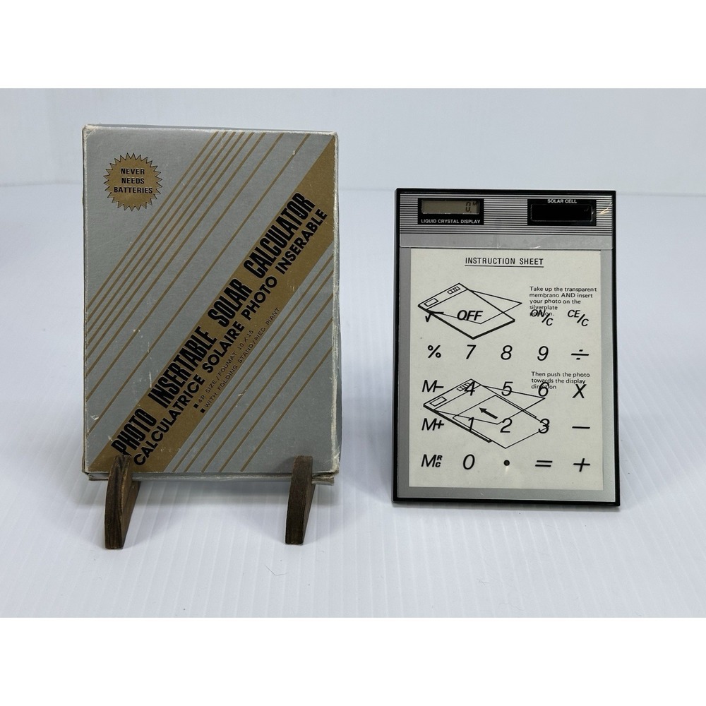 Vintage Photo Insertable Solar Calculator New Old Stock